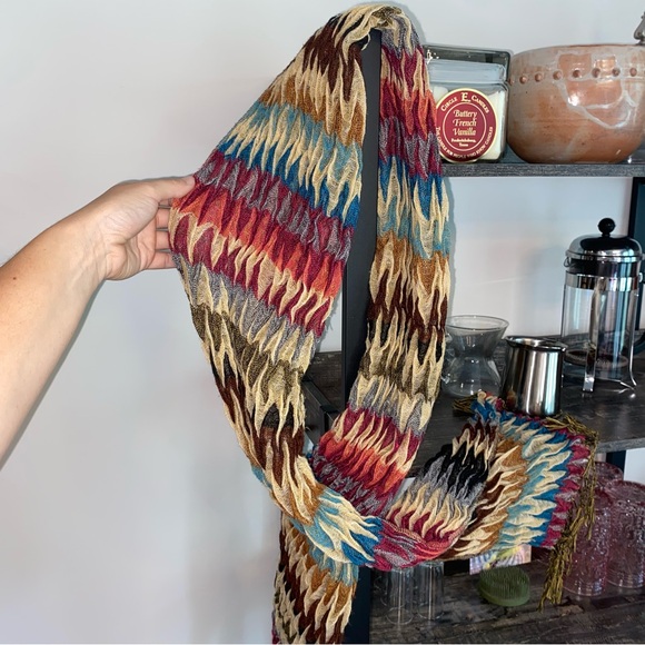 Accordion Scarf Stretchy Rainbow Multi Compared Fringe Wrap Shawl Pashmina flaws - Picture 8 of 8